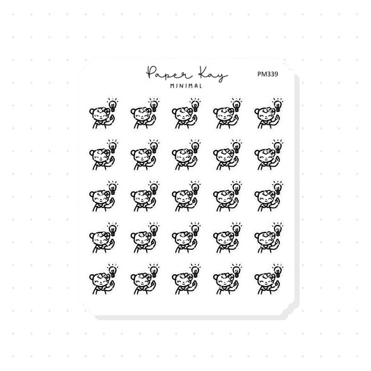 (PM339) Dot the Bear Idea - Tiny Minimal Icon Stickers