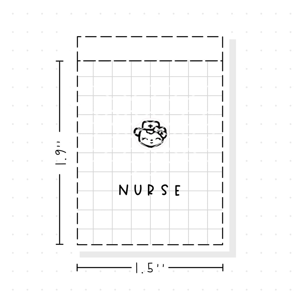 (PM342) Nurse - Tiny Minimal Icon Stickers