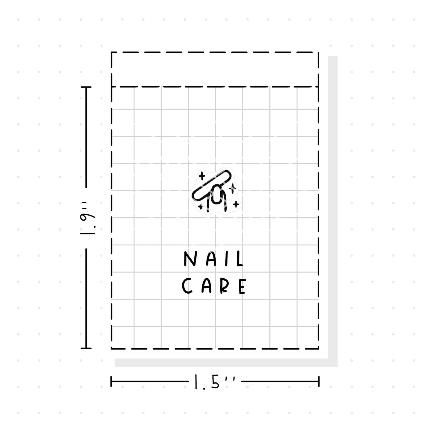 (PM343) Nail Care - Tiny Minimal Icon Stickers