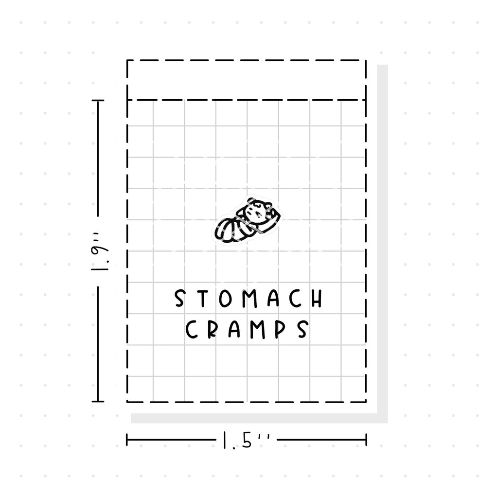 (PM344) Stomach Cramps - Tiny Minimal Icon Stickers