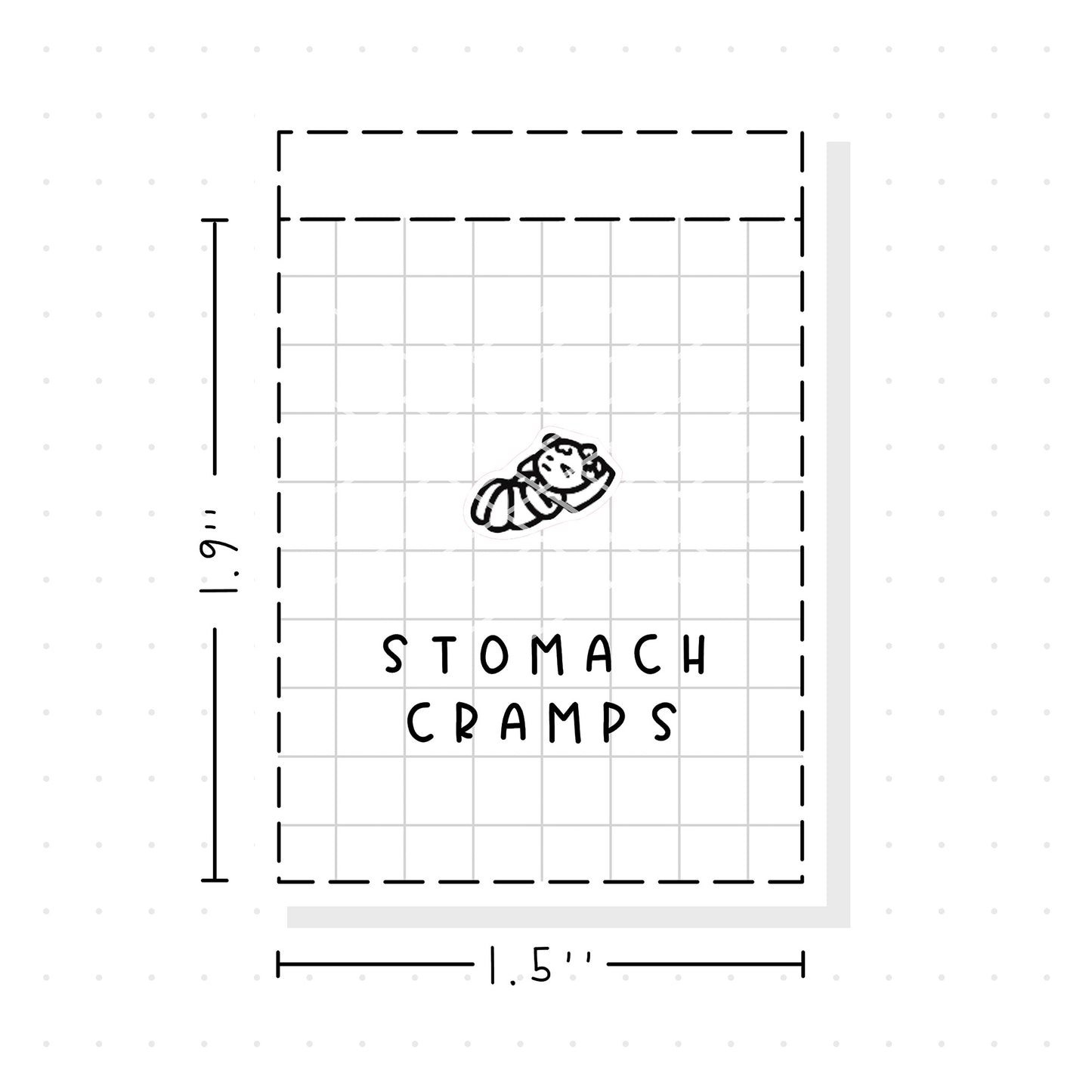 (PM344) Stomach Cramps - Tiny Minimal Icon Stickers