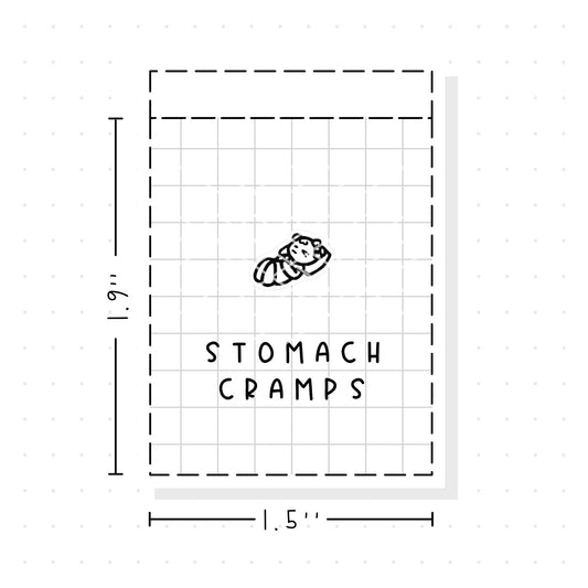 (PM344) Stomach Cramps - Tiny Minimal Icon Stickers