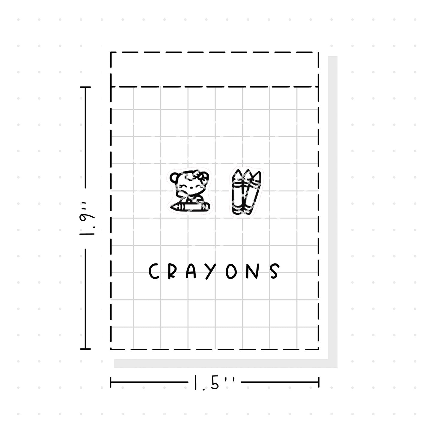 (PM345) Crayons - Tiny Minimal Icon Stickers