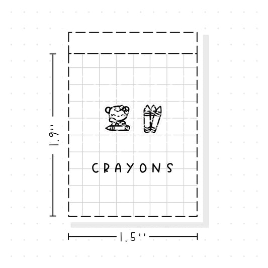 (PM345) Crayons - Tiny Minimal Icon Stickers