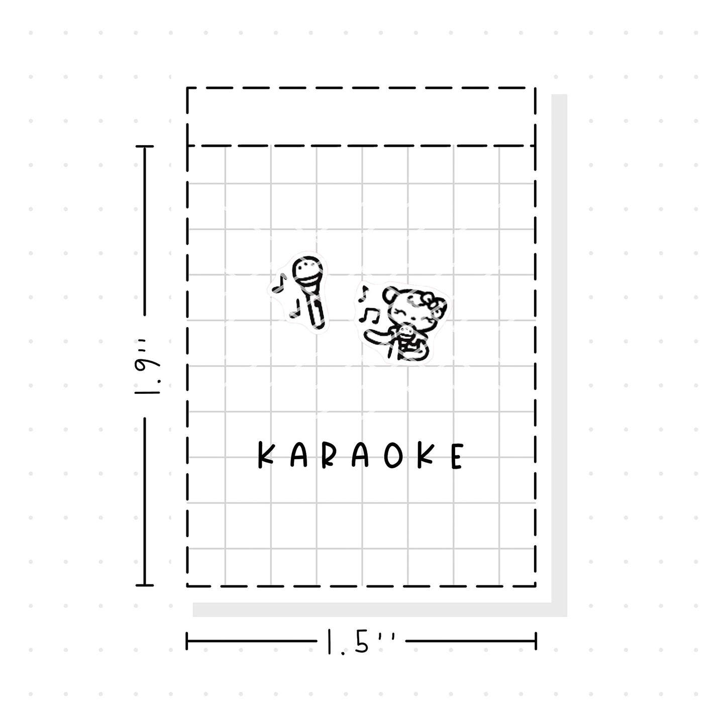 (PM348) Karaoke - Tiny Minimal Icon Stickers