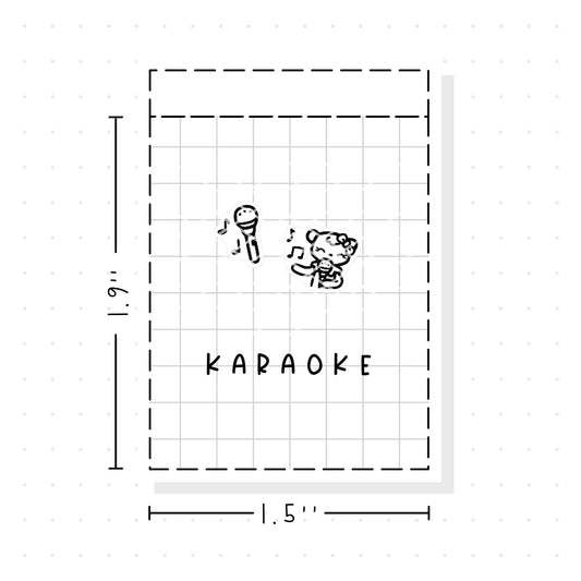 (PM348) Karaoke - Tiny Minimal Icon Stickers