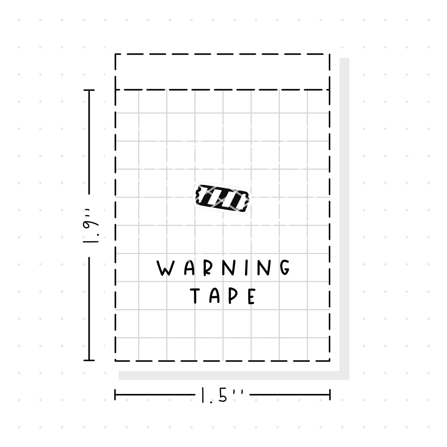 (PM349) Warning Tape - Tiny Minimal Icon Stickers