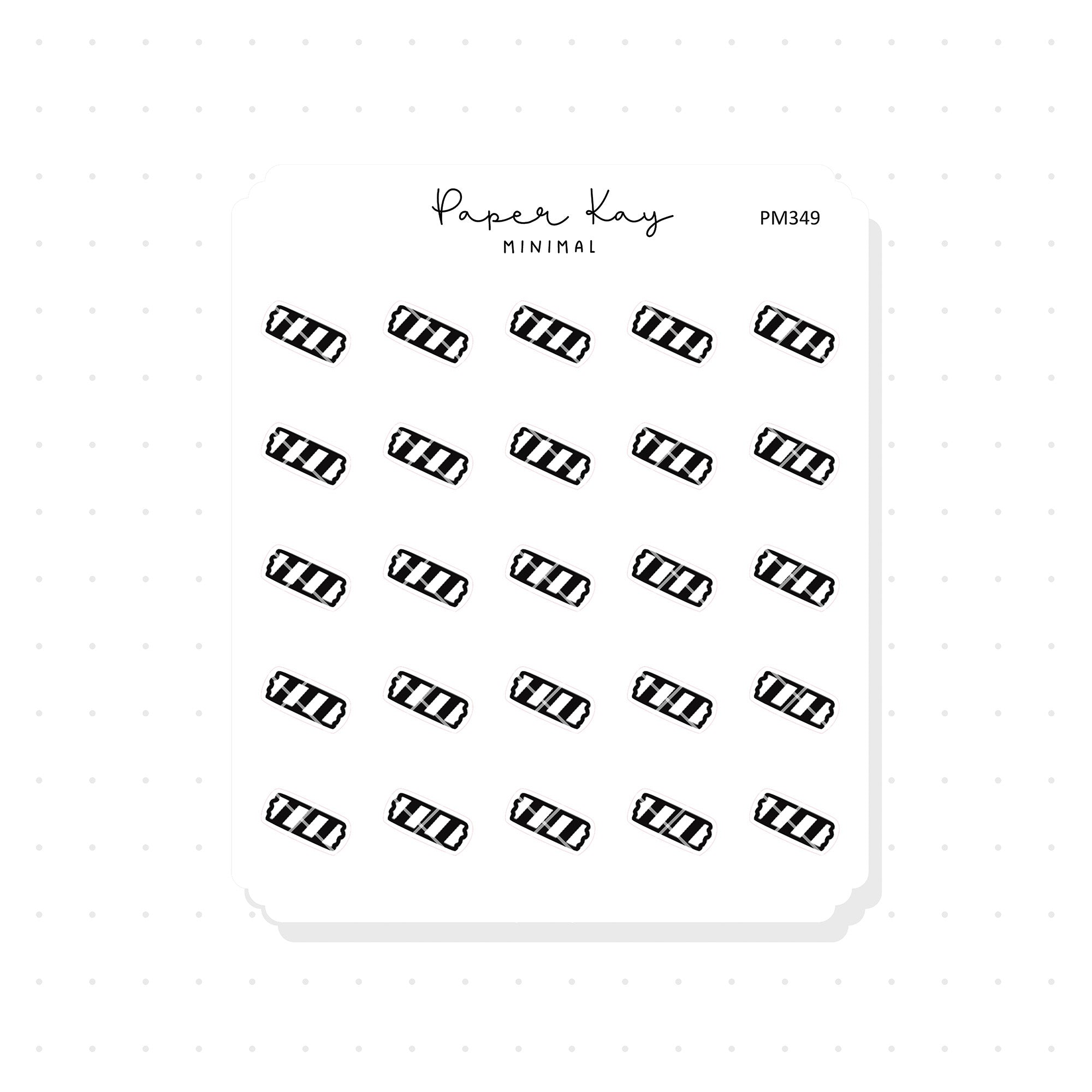 (PM349) Warning Tape - Tiny Minimal Icon Stickers