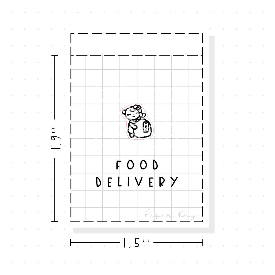 (PM351) DTB Food Delivery - Tiny Minimal Icon Stickers