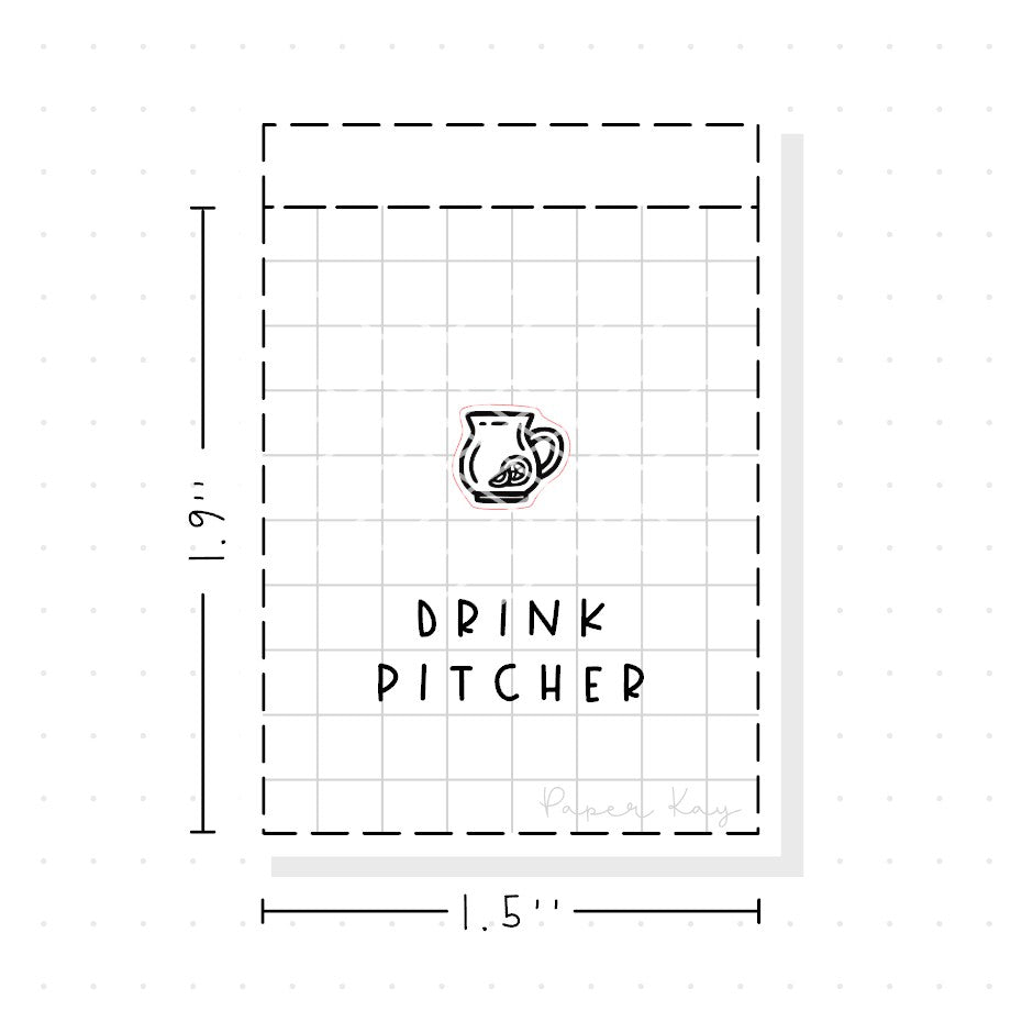 (PM354) Drink Pitcher/Jug - Tiny Minimal Icon Stickers