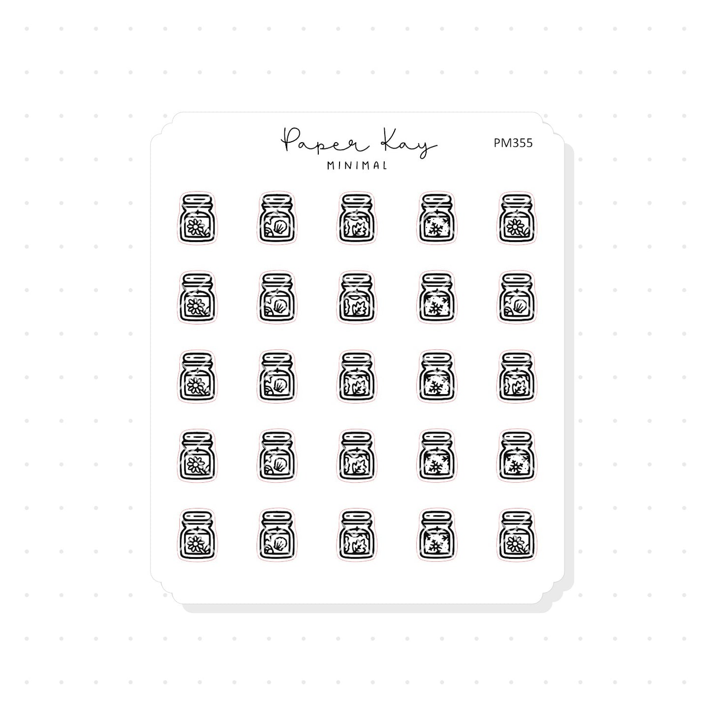 (PM355) Seasonal Candles - Tiny Minimal Icon Stickers