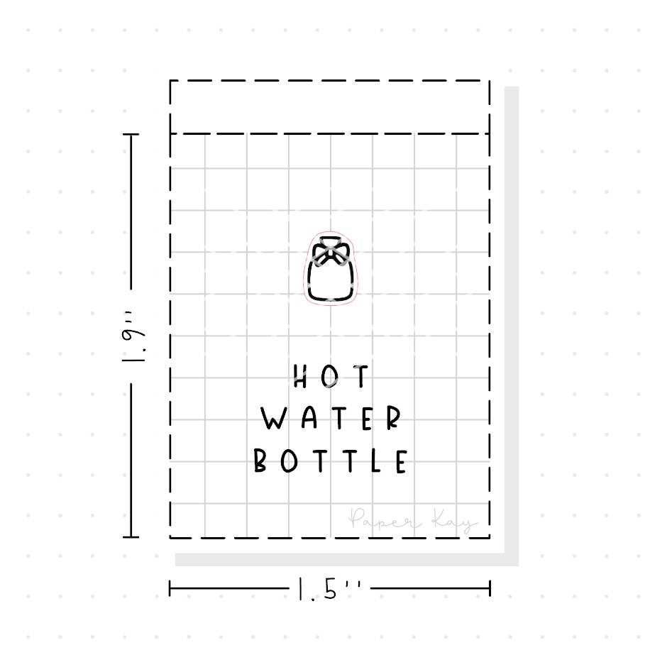 (PM356) Hot Water Bottle - Tiny Minimal Icon Stickers