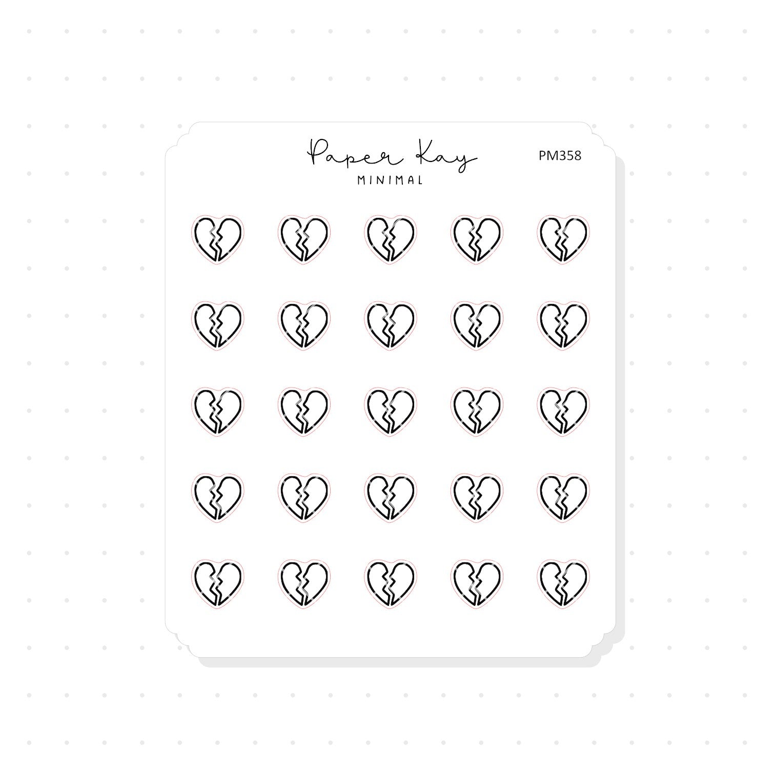 (PM358) Heartbroken - Tiny Minimal Icon Stickers