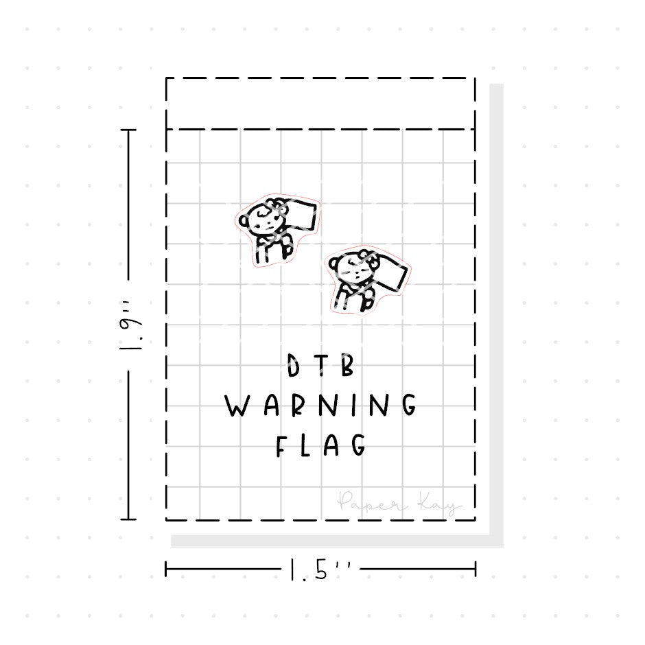 (PM361) DTB Warning Flag - Tiny Minimal Icon Stickers