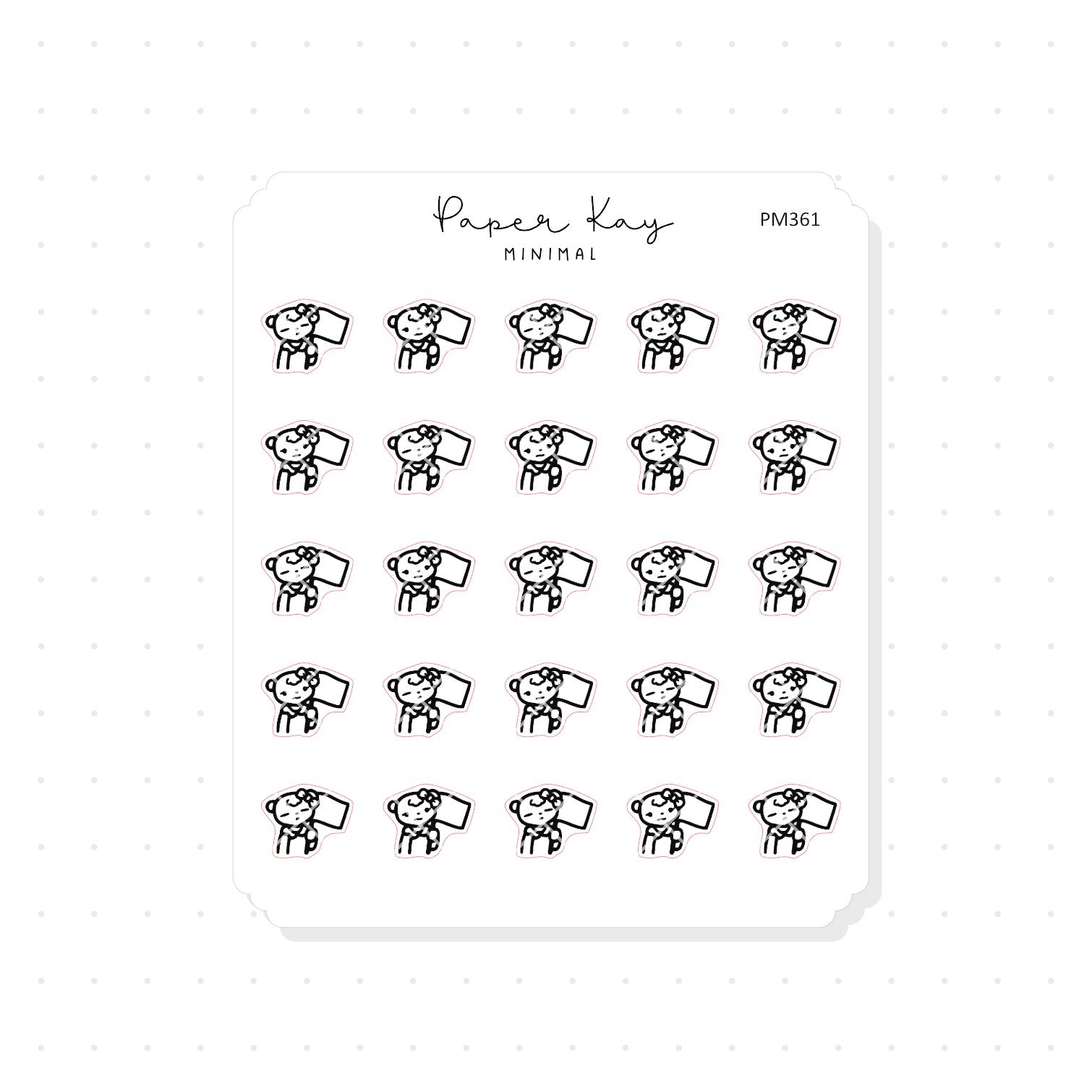 (PM361) DTB Warning Flag - Tiny Minimal Icon Stickers