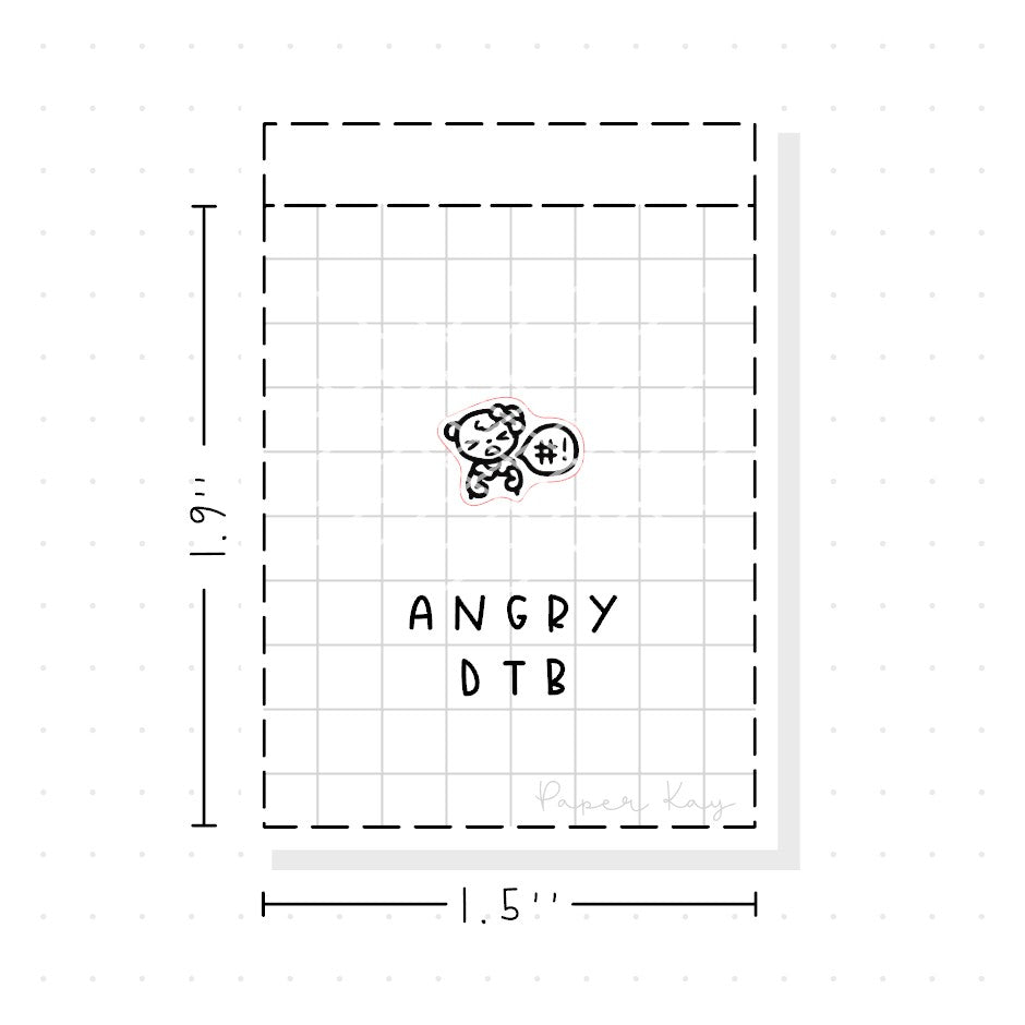 (PM362) Angry DTB - Tiny Minimal Icon Stickers