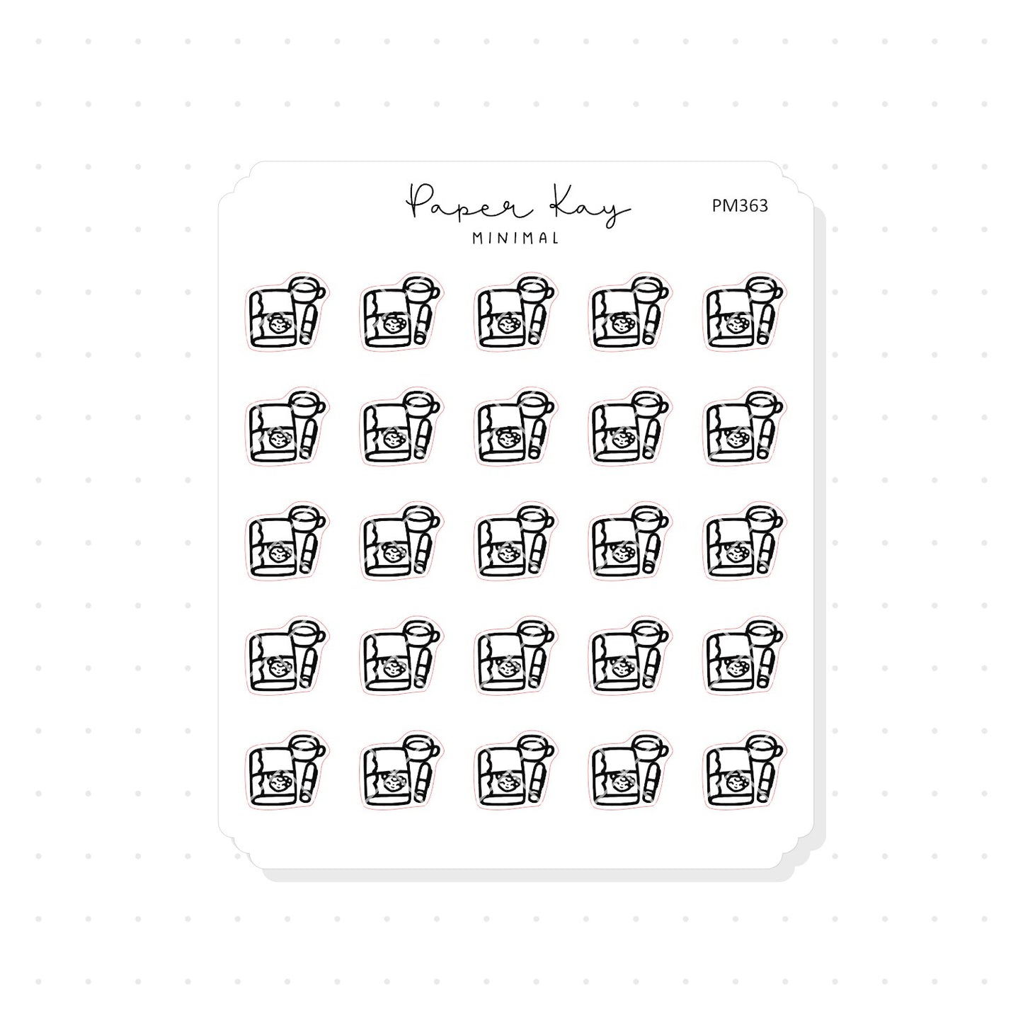 (PM363) DTB Planner + Mug - Tiny Minimal Icon Stickers