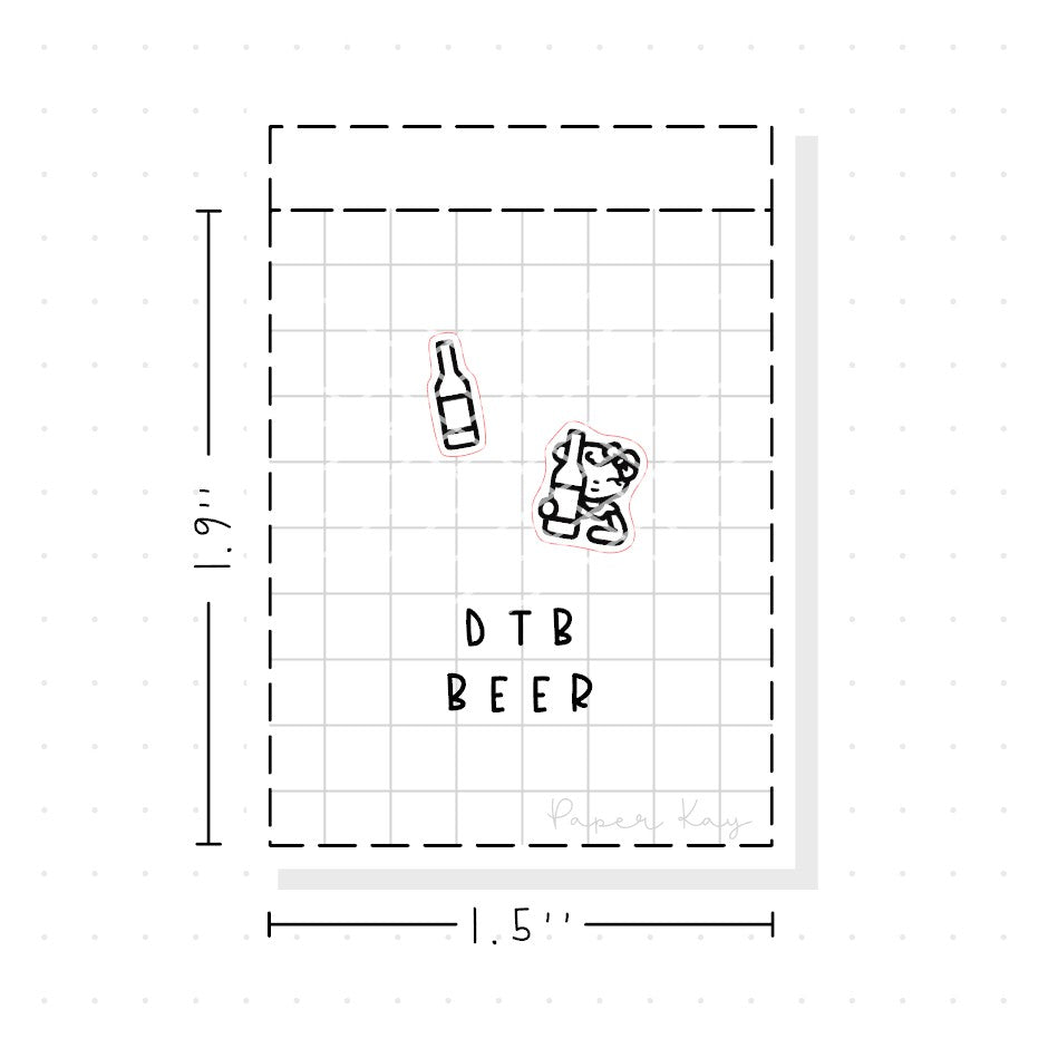 (PM369) DTB Drinking Beer - Tiny Minimal Icon Stickers