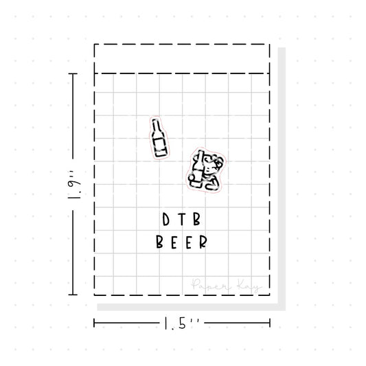 (PM369) DTB Drinking Beer - Tiny Minimal Icon Stickers