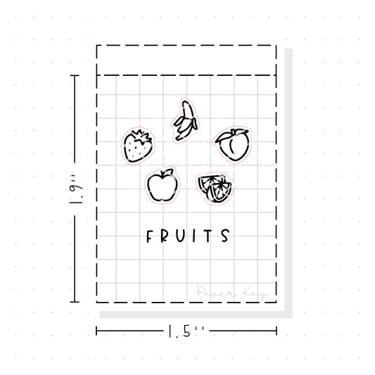(PM371) Fruits - Tiny Minimal Icon Stickers