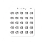 (PM374) Steak Dinner Plate - Tiny Minimal Icon Stickers