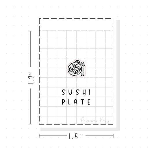 (PM375) Sushi Dinner Plate - Tiny Minimal Icon Stickers