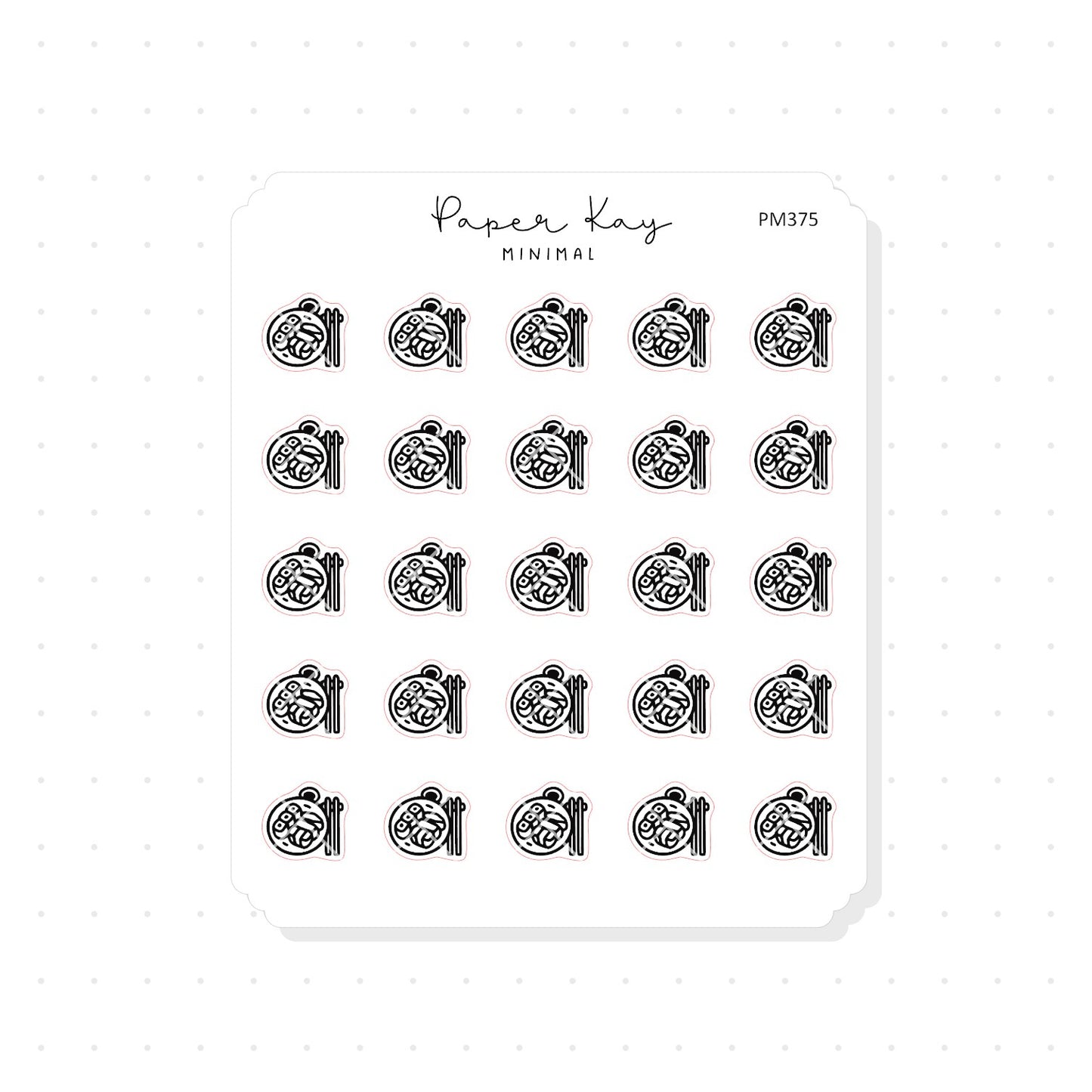 (PM375) Sushi Dinner Plate - Tiny Minimal Icon Stickers
