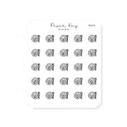 (PM376) Salad Dinner Plate - Tiny Minimal Icon Stickers