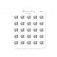 (PM376) Salad Dinner Plate - Tiny Minimal Icon Stickers