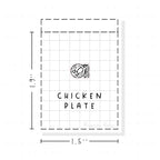 (PM378) Chicken Dinner Plate - Tiny Minimal Icon Stickers