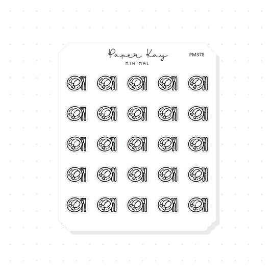 (PM378) Chicken Dinner Plate - Tiny Minimal Icon Stickers