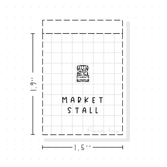 (PM381) Market Stall - Tiny Minimal Icon Stickers