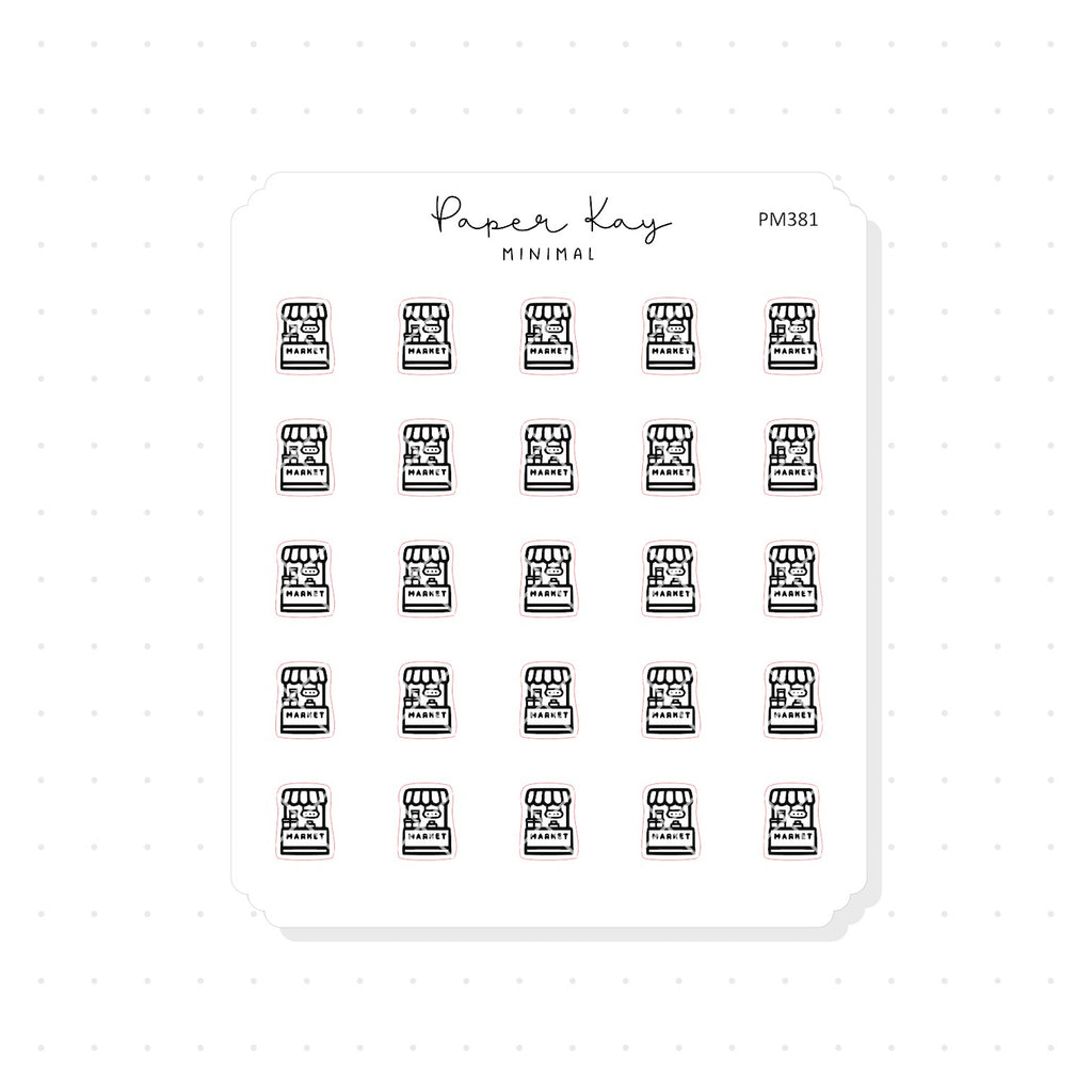 (PM381) Market Stall - Tiny Minimal Icon Stickers