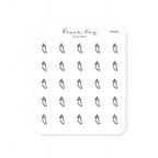 (PM382) Chilli Pepper - Tiny Minimal Icon Stickers