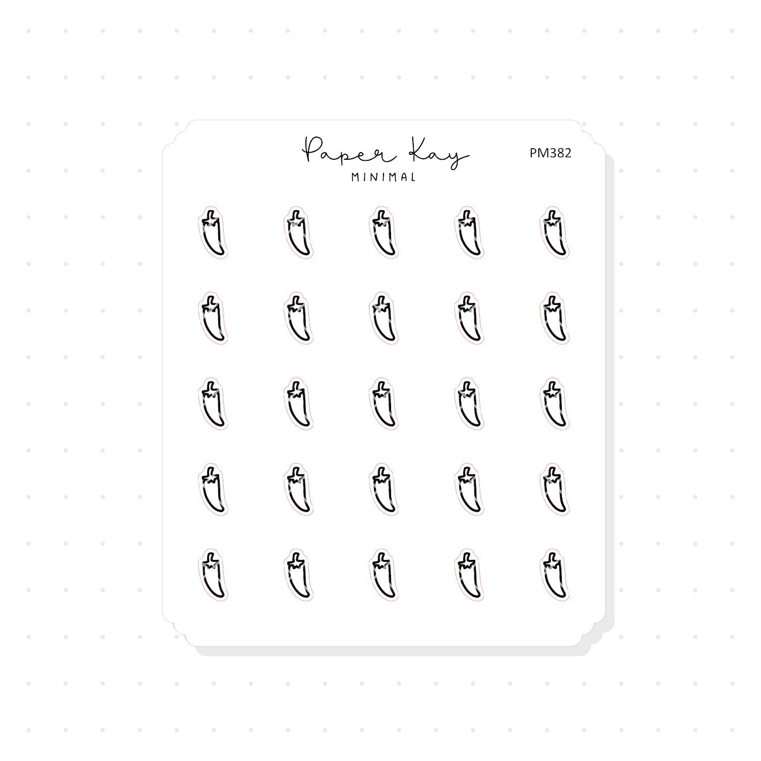 (PM382) Chilli Pepper - Tiny Minimal Icon Stickers