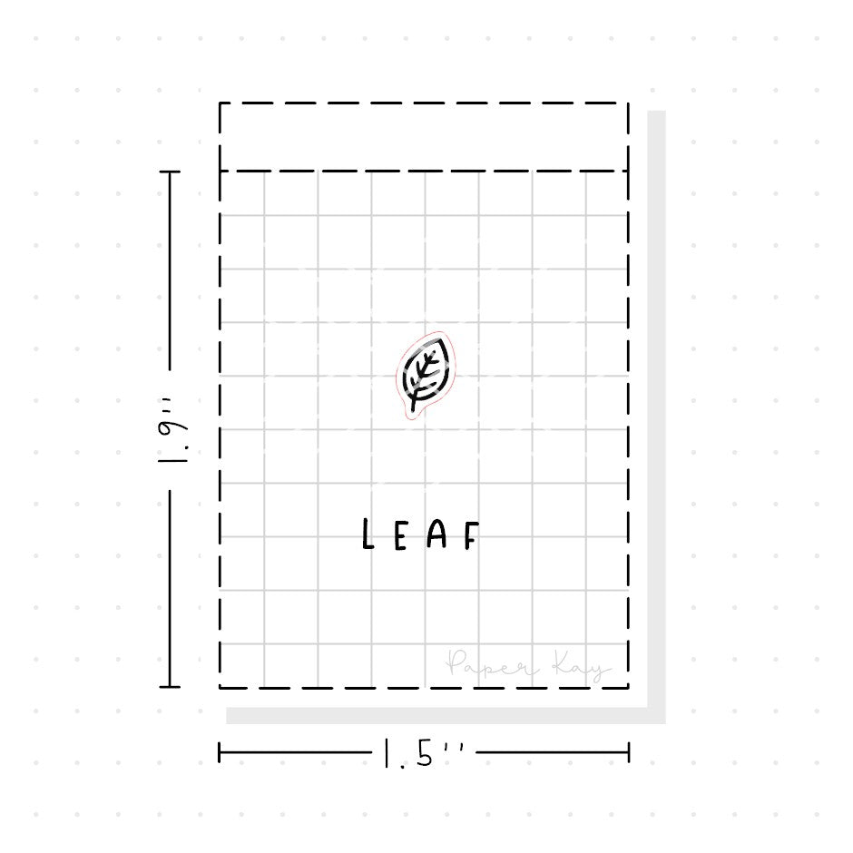 (PM383) Leaf - Tiny Minimal Icon Stickers