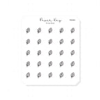 (PM383) Leaf - Tiny Minimal Icon Stickers