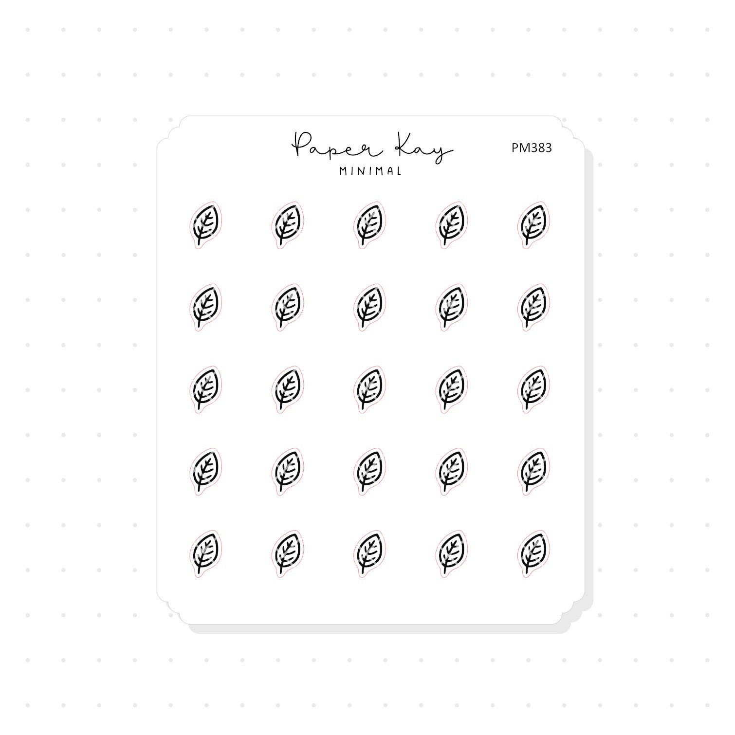 (PM383) Leaf - Tiny Minimal Icon Stickers