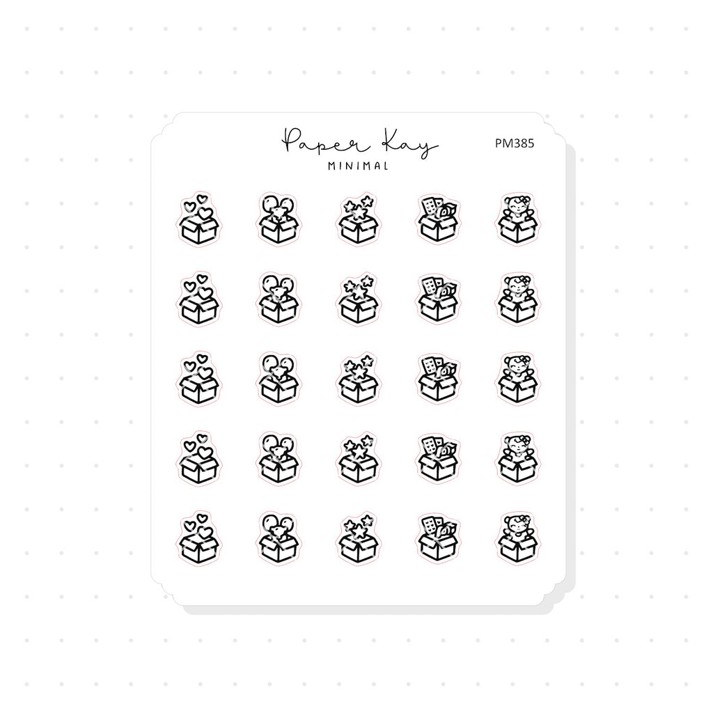 (PM385) Happy Mail Box - Tiny Minimal Icon Stickers