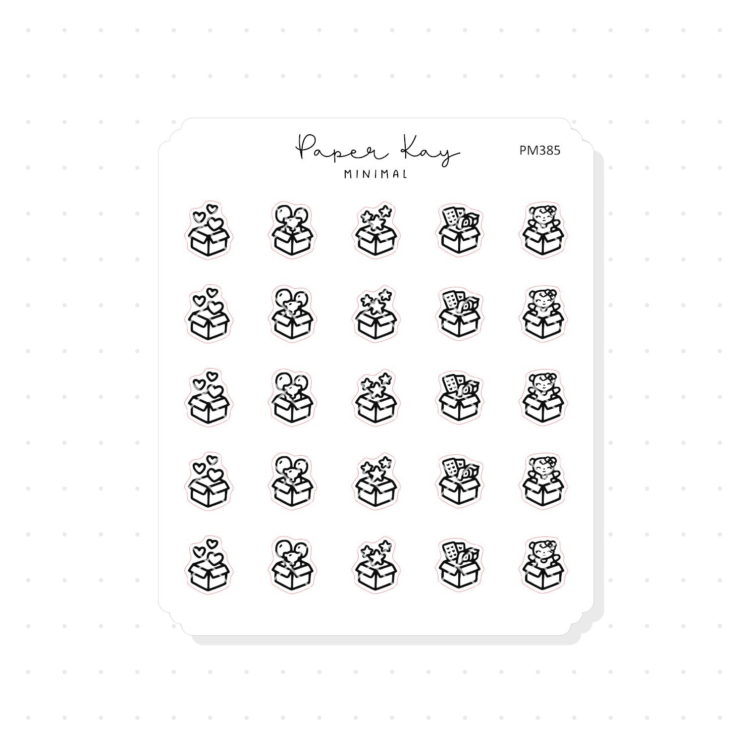 (PM385) Happy Mail Box - Tiny Minimal Icon Stickers