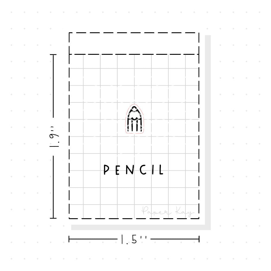 (PM386) Cute Pencil - Tiny Minimal Icon Stickers