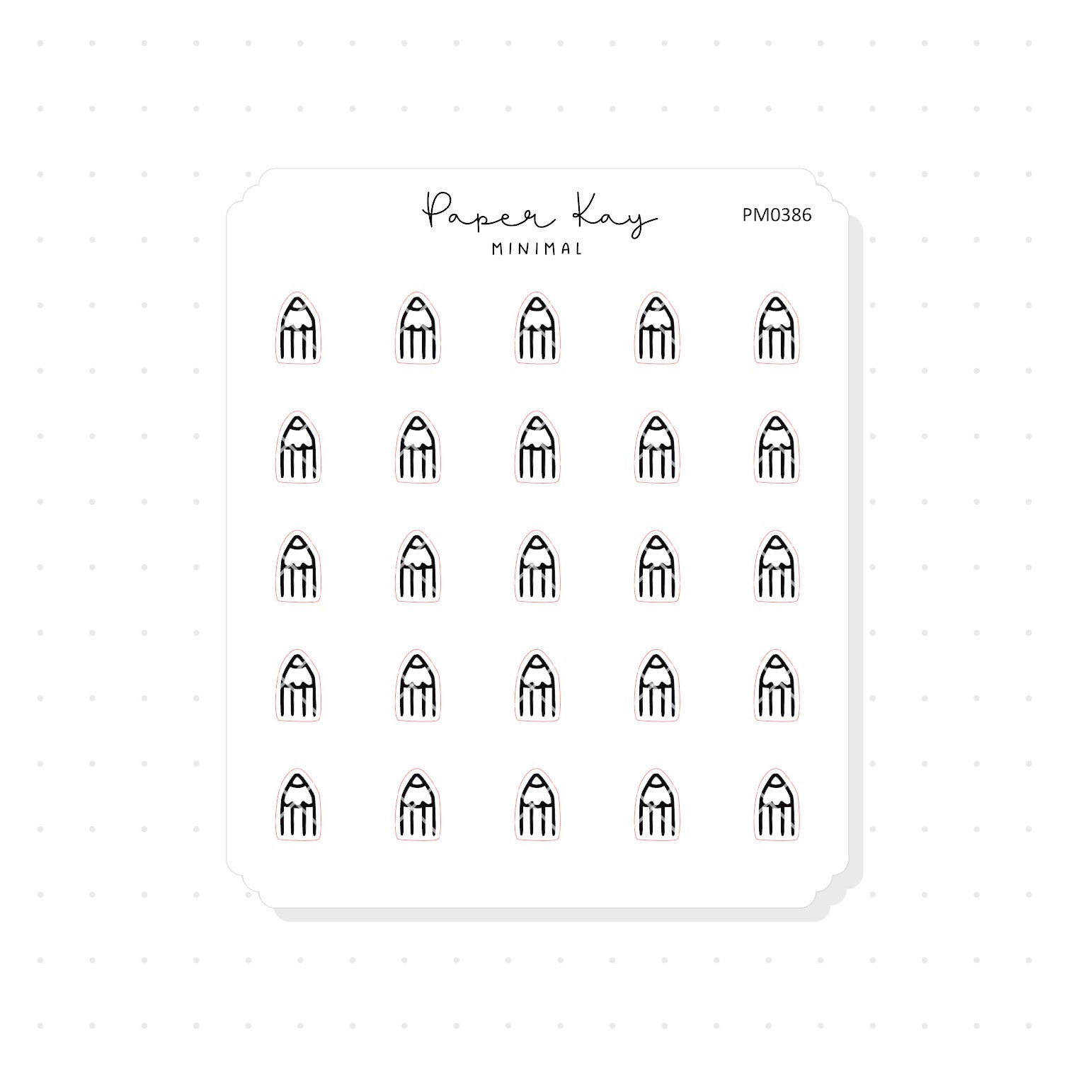 (PM386) Cute Pencil - Tiny Minimal Icon Stickers