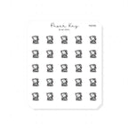 (PM390) Dot the Bear's Diary - Tiny Minimal Icon Stickers