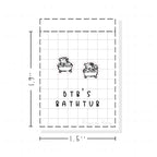 (PM391) Dot the Bear's Bathtub - Tiny Minimal Icon Stickers