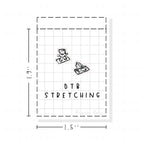 (PM392) Dot the Bear Stretching - Tiny Minimal Icon Stickers