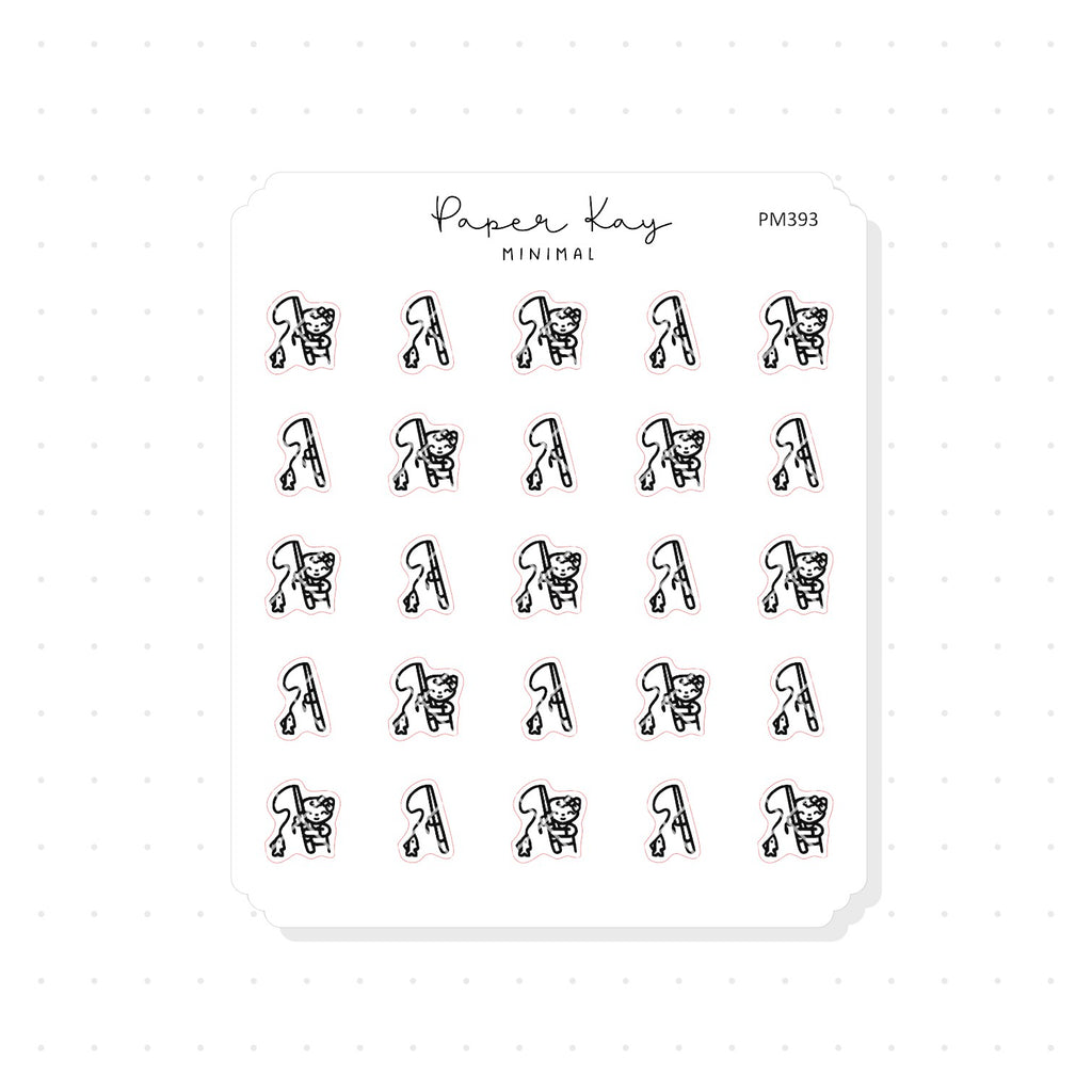 (PM393) Fishing - Tiny Minimal Icon Stickers