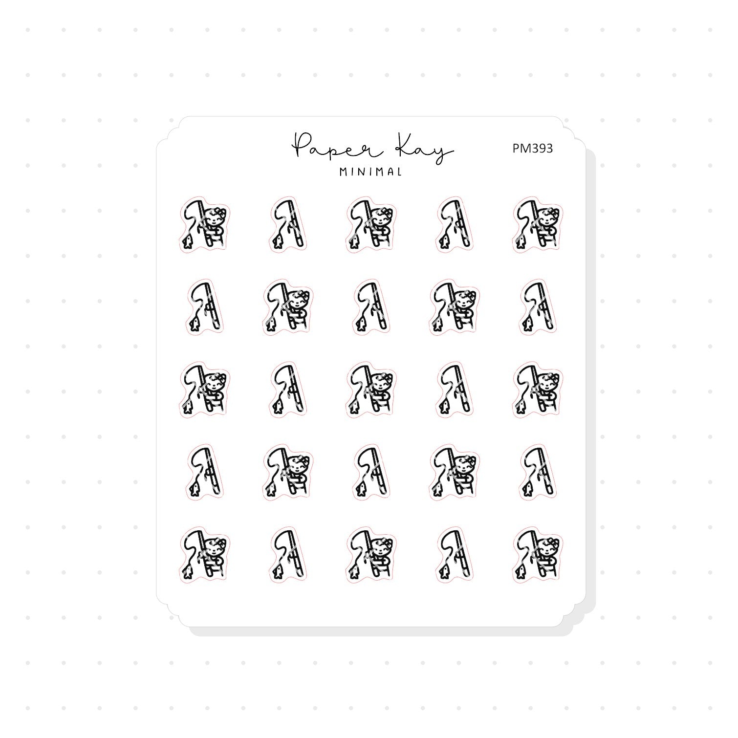 (PM393) Fishing - Tiny Minimal Icon Stickers