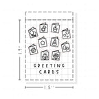 (PM394) Greeting Cards - Tiny Minimal Icon Stickers