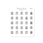 (PM394) Greeting Cards - Tiny Minimal Icon Stickers