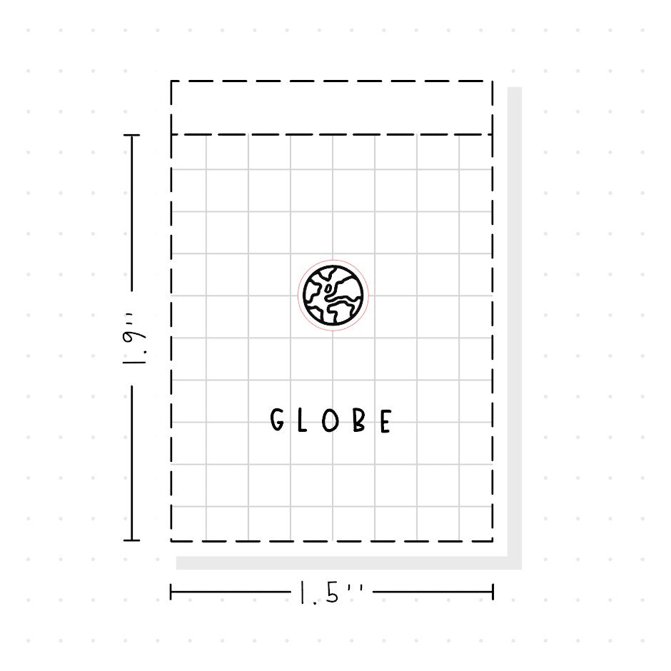 (PM399) Globe - Tiny Minimal Icon Stickers